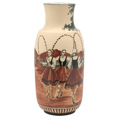 Large Neo-Basque Ceramic Stoneware Vase by Ciboure, France, 1950s