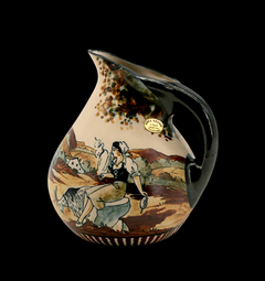 Brocca in ceramica di gres francese della metà del secolo, firmata Ciboure, 1950 circa
