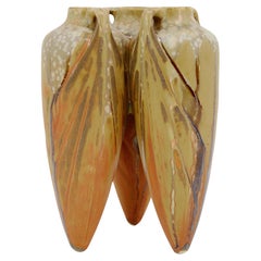 Jarrón de gres Art Déco de Denbac, acabado flameado, Francia, circa 1920
