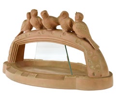 French Art Deco Terra Cotta Swallows Centerpiece, 1920