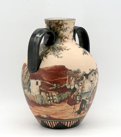 French Mid-Century Neo-Basque Ceramic Stoneware Vase by Moreau at Ciboure, 1950s