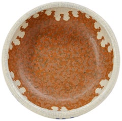Cuenco francés de gres Art Déco Revernay, diseño de pedestal de los años 20
