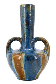 "Vaso in gres in stile Art Déco realizzato da Workshop Pierrefonds, Francia, 1920, pezzo raro"
