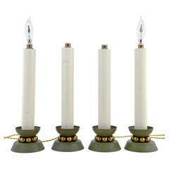 Exceptional and Decorative Set of Four Art Deco Candlestick Lamps, 1920