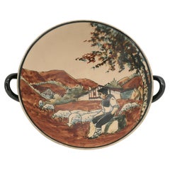 Ciotola in gres ceramico francese della metà del secolo, realizzata da Ciboure, Francia, anni '50