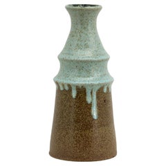 Accolay-Vase aus Steingut aus der Mitte des Jahrhunderts, burgunderrot, Frankreich, 1950er Jahre