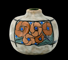 French Art Deco Stoneware Ceramic Floral Vase by Louis Dage, circa 1930