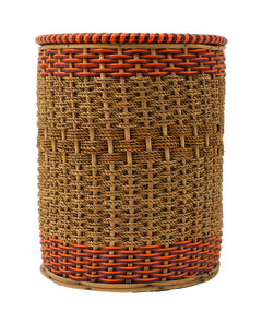 Französischer Papierkorb aus Seil, Rattan und Kunststoff aus der Mitte des 20. Jahrhunderts, um 1960