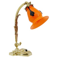 Large Art Nouveau Desk Lamp by Michael Powolny for Loetz, Austria, 1910s