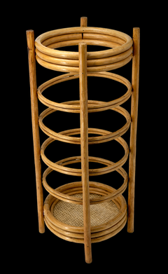 Mid-Century Rattan and Wicker Umbrella Stand, France, circa 1950
