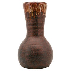 Large Accolay Glazed Ceramic Stoneware Vase, France, circa 1960