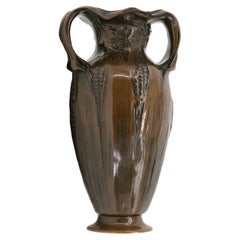 Jarrón de bronce de estilo Art Nouveau de Eugène Lelièvre, Susse Frères, hacia 1900