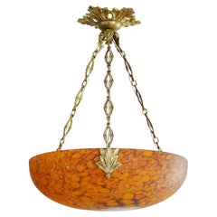 Markhbeinn Rare Art Deco Pendant Chandelier, France, 1920