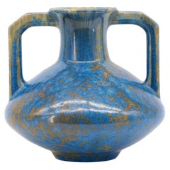 French Art Deco Glazed Stoneware Vase by Pierrefonds, circa 1930