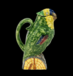Minghetti Parrot-Form Ceramic Majolica Liquor Pitcher, Bologna, circa 1930