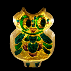 French Mid-Century Resin Owl Wall Sconce by Matius, 1970s