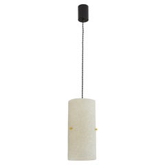 1960s French Mid-Century Pendant Light, Perspex & Brass, Adjustable