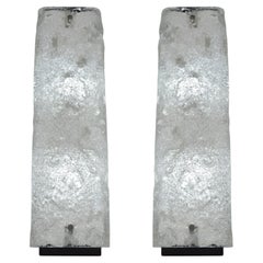 Ein Paar französische Dallux-Wandleuchten aus den 1960er Jahren aus dickem Saint-Gobain-Glas