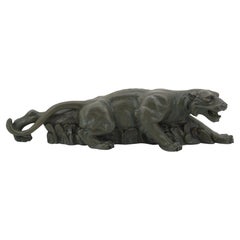 French Art Deco Tiger on the Prowl Sculpture by Magnelli, 1920s