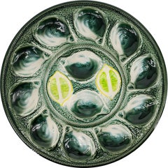 Saint-Clement Mid-century Art Ceramic Stoneware Oyster Set, 1960s
