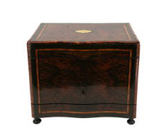 French Napoleon III Thuya Burl Liquor Box with 4 Decanters, circa 1860