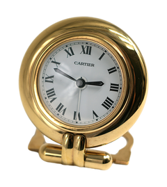 Cartier Paris Colisée Gold-Plated Desk Alarm Clock, France, circa 1990