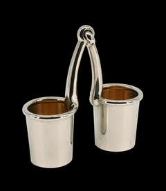 Hermès Paris Silver-Plated Double Pot with Horse Bit Handle, circa 1960