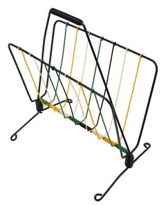 French Mid-Century Iron and Colored Plastic Magazine Rack, 1950s