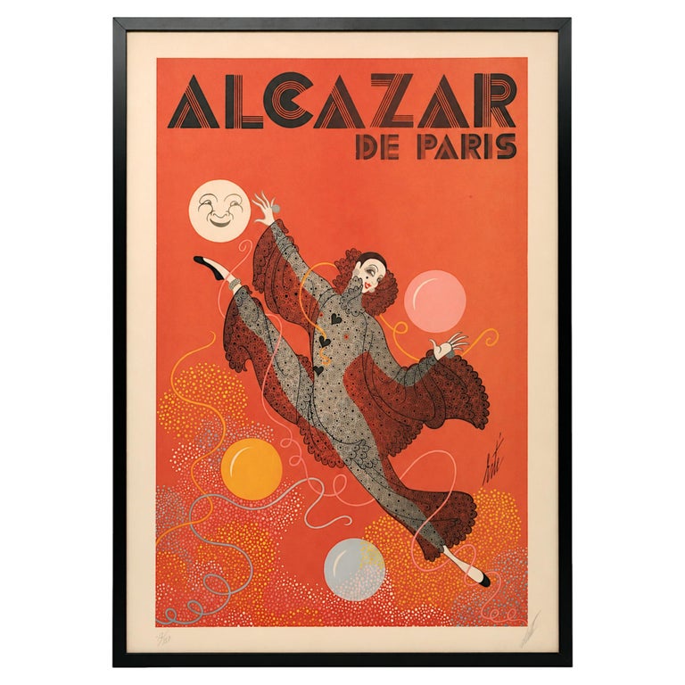 Erté, Alcazar de Paris, Original Signed and Numbered Lithograph 12/120, 1970