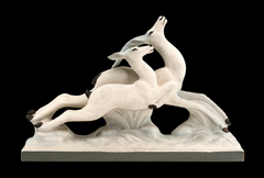 Charles Lemanceau — Art Deco Ceramic Antelopes, Sainte-Radegonde, 1920s