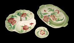 Saint-Clément French Ceramic Cheese Service, Poppy Pattern, circa 1900