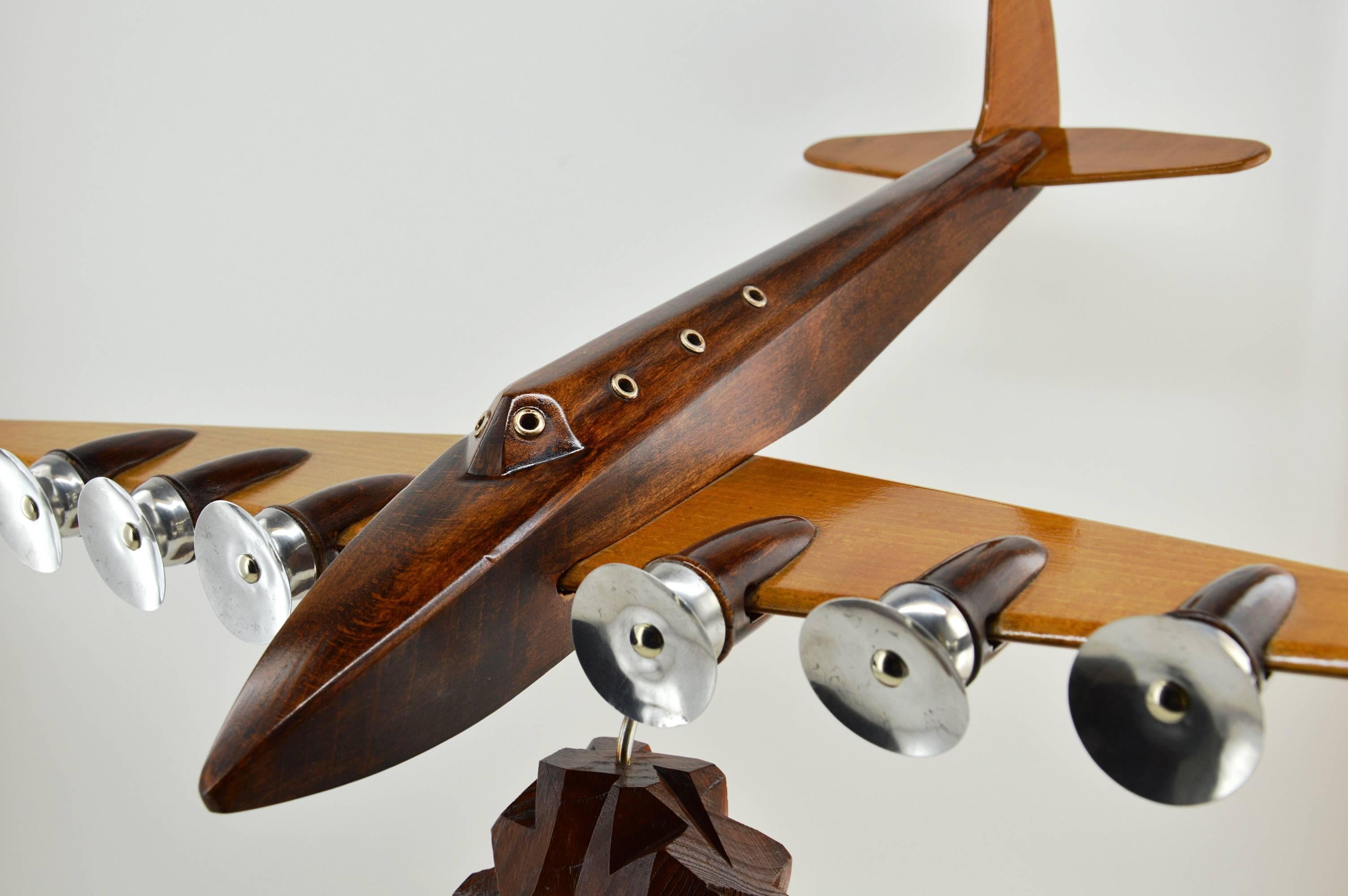Large French Art Deco Airplane by Art Bois, 1930s In Good Condition In Saint-Amans-des-Cots, FR