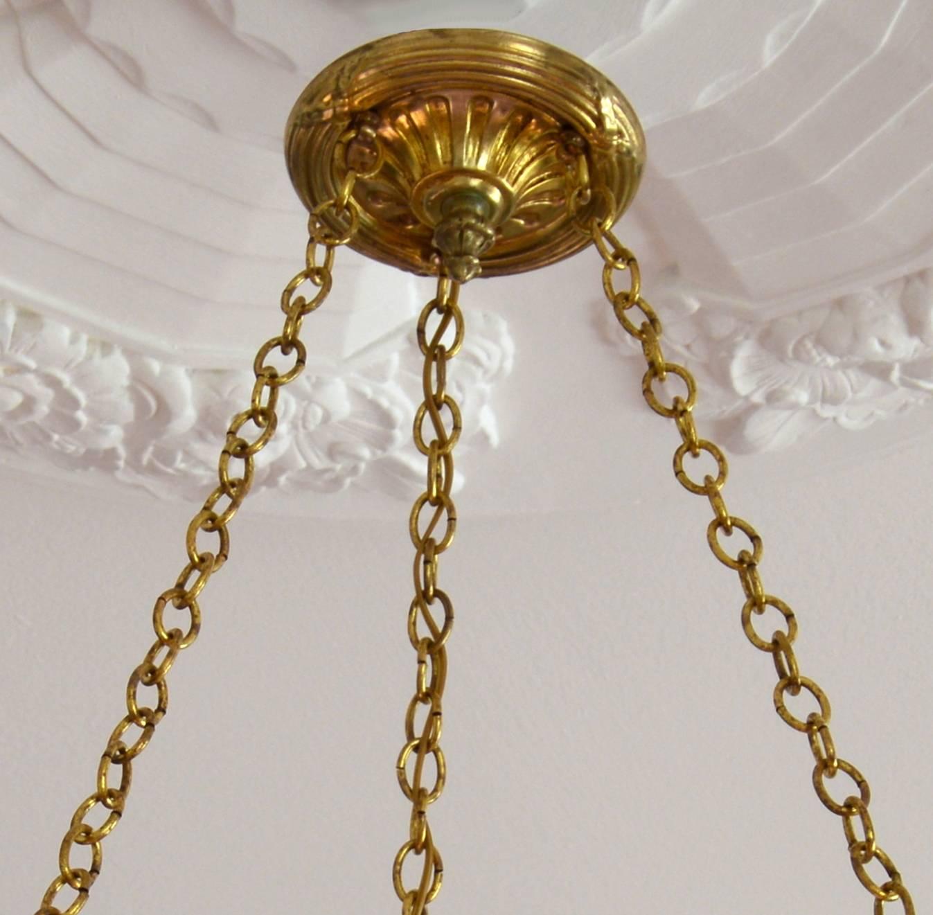 Muller Freres French Art Deco Butterfly Pendant Chandelier, 1925 2
