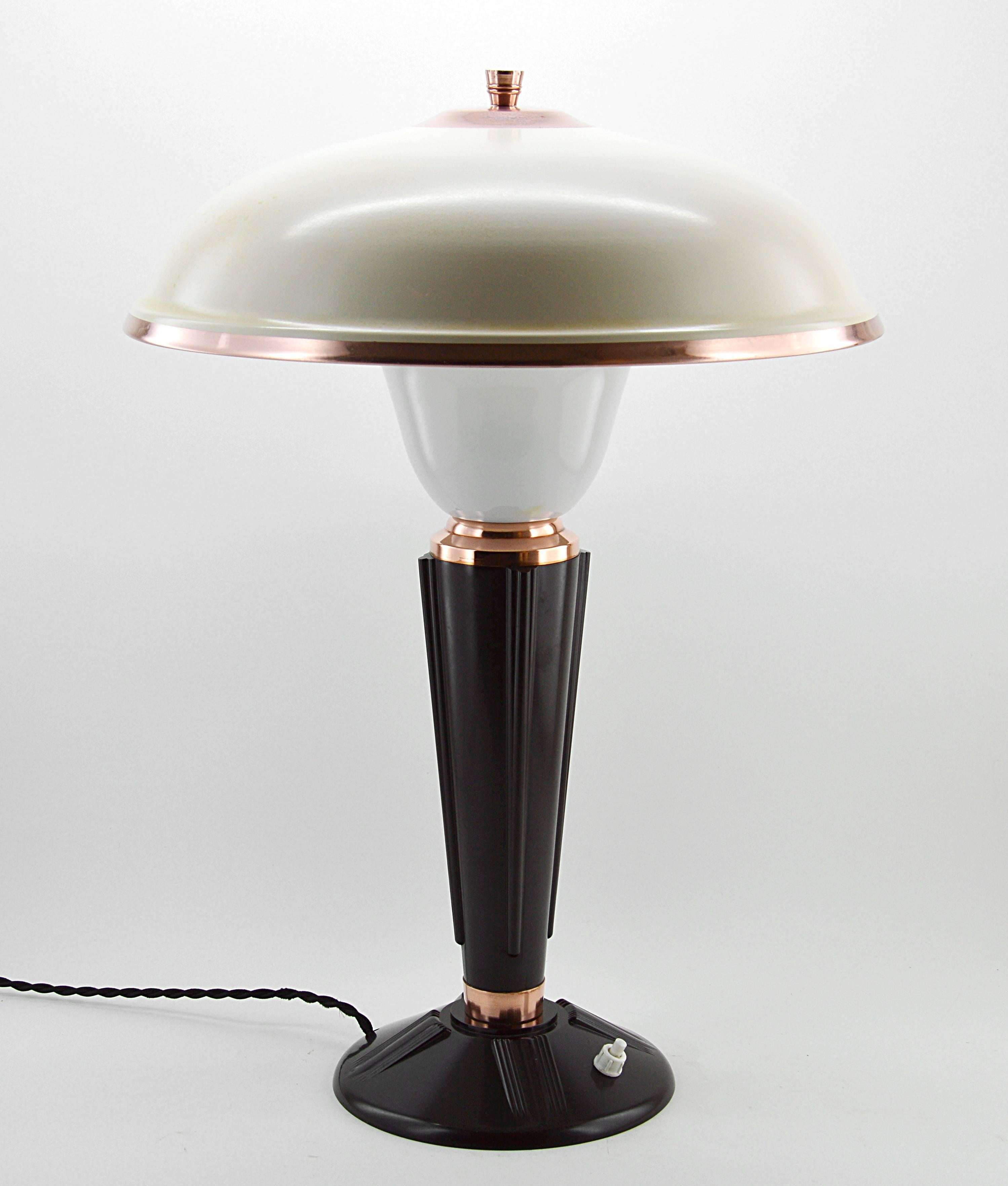 Metal Modernist Desk/Table Lamp by Eileen Gray for Jumo, Late 1930s