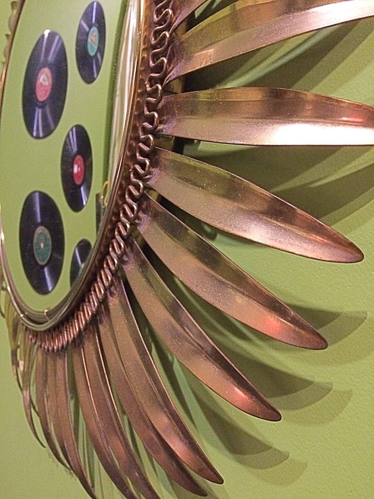 Mid-Century Modern Vintage Brass Sunburst Mirror, 1960s