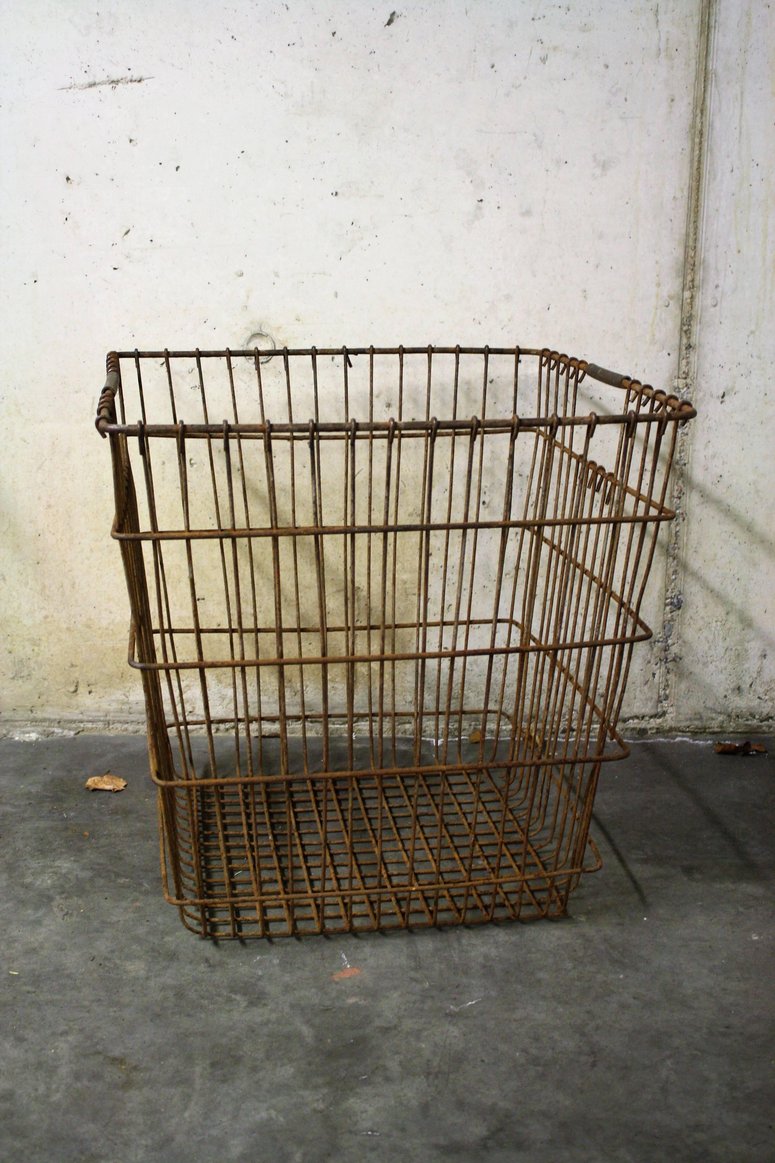 Belgian Vintage Wire Baskets, 1950s For Sale