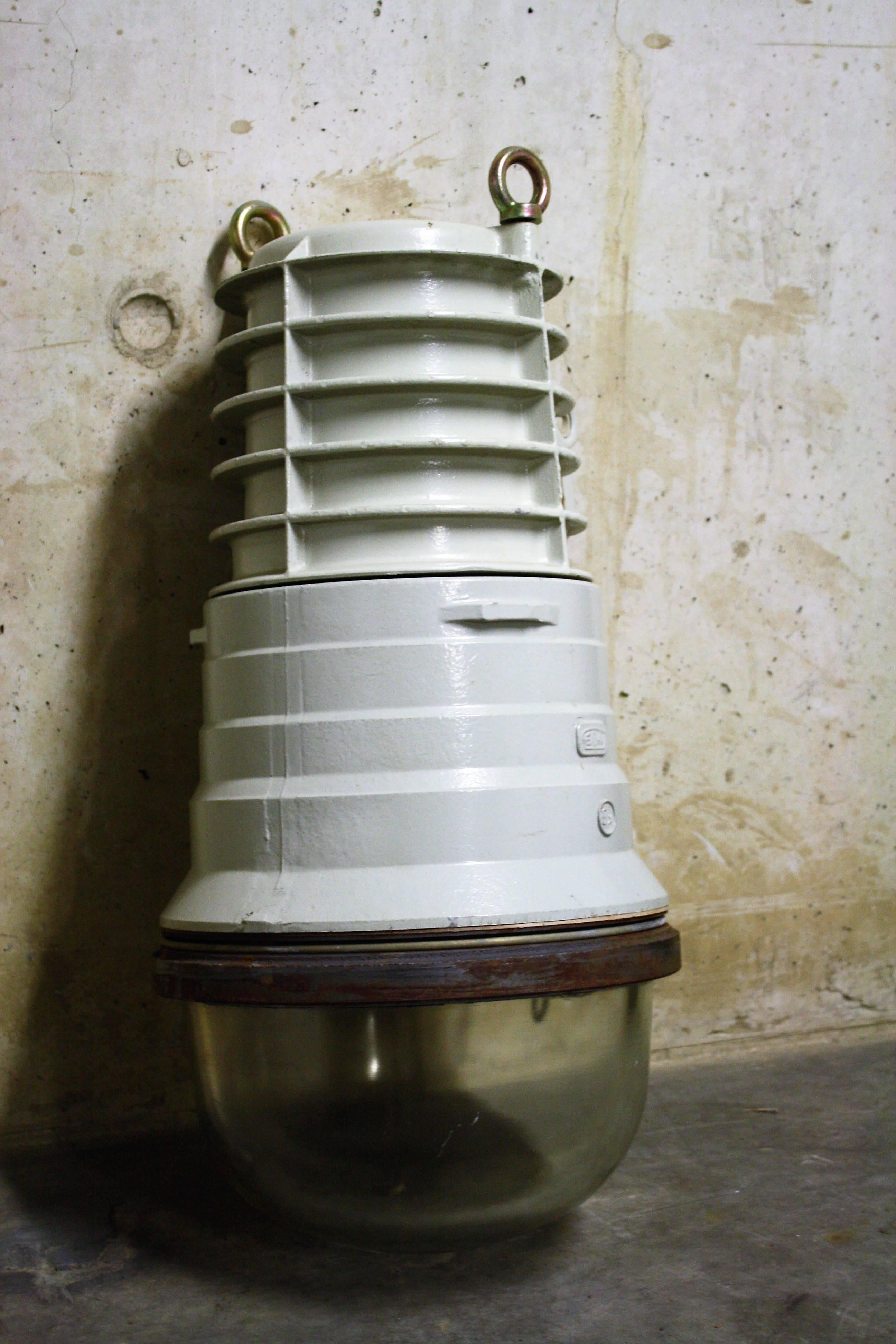 Industrial Large German Explosion Proof Lamp, 1970s For Sale
