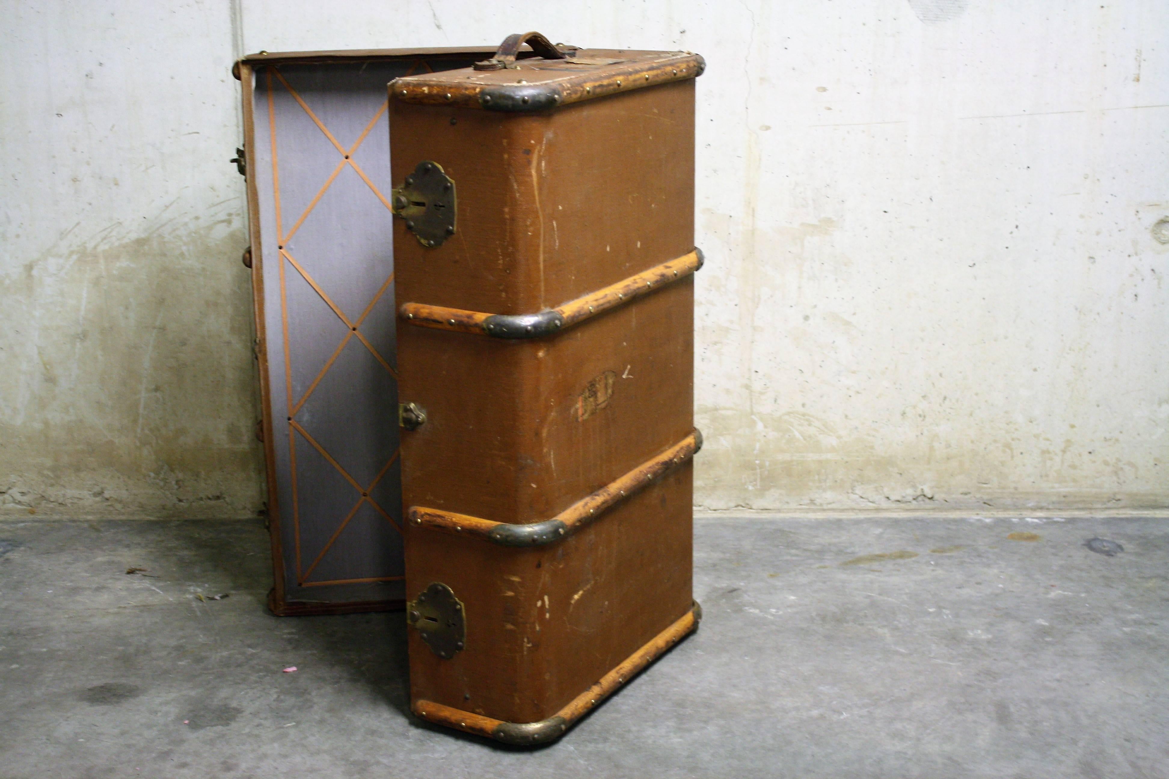 Belgian Antique Suitcase or Travel Trunk, 1930s