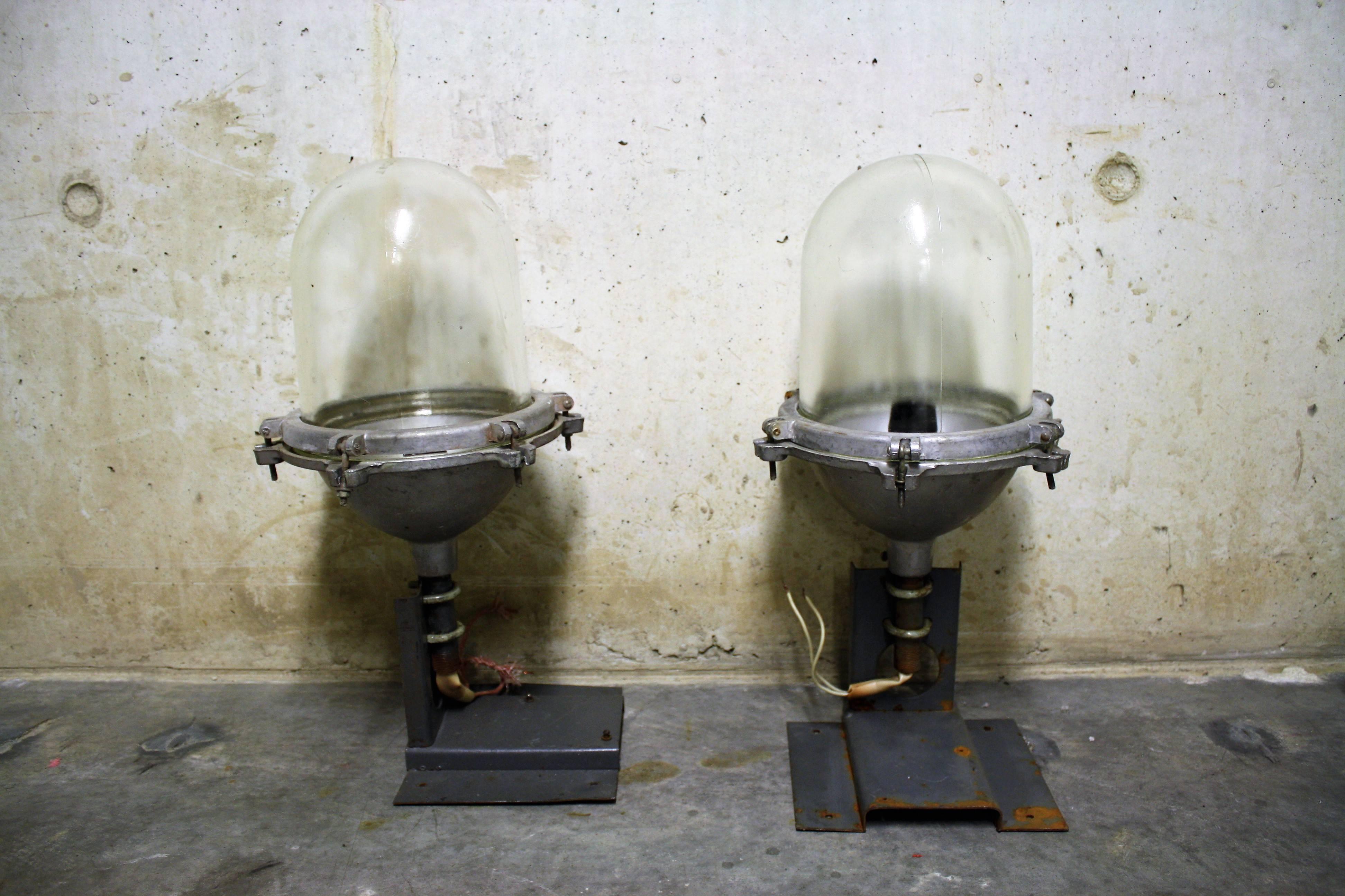 Pair of Explosion Proof Bully Lamps, 1960s In Good Condition In Sint Joris Weert, BE