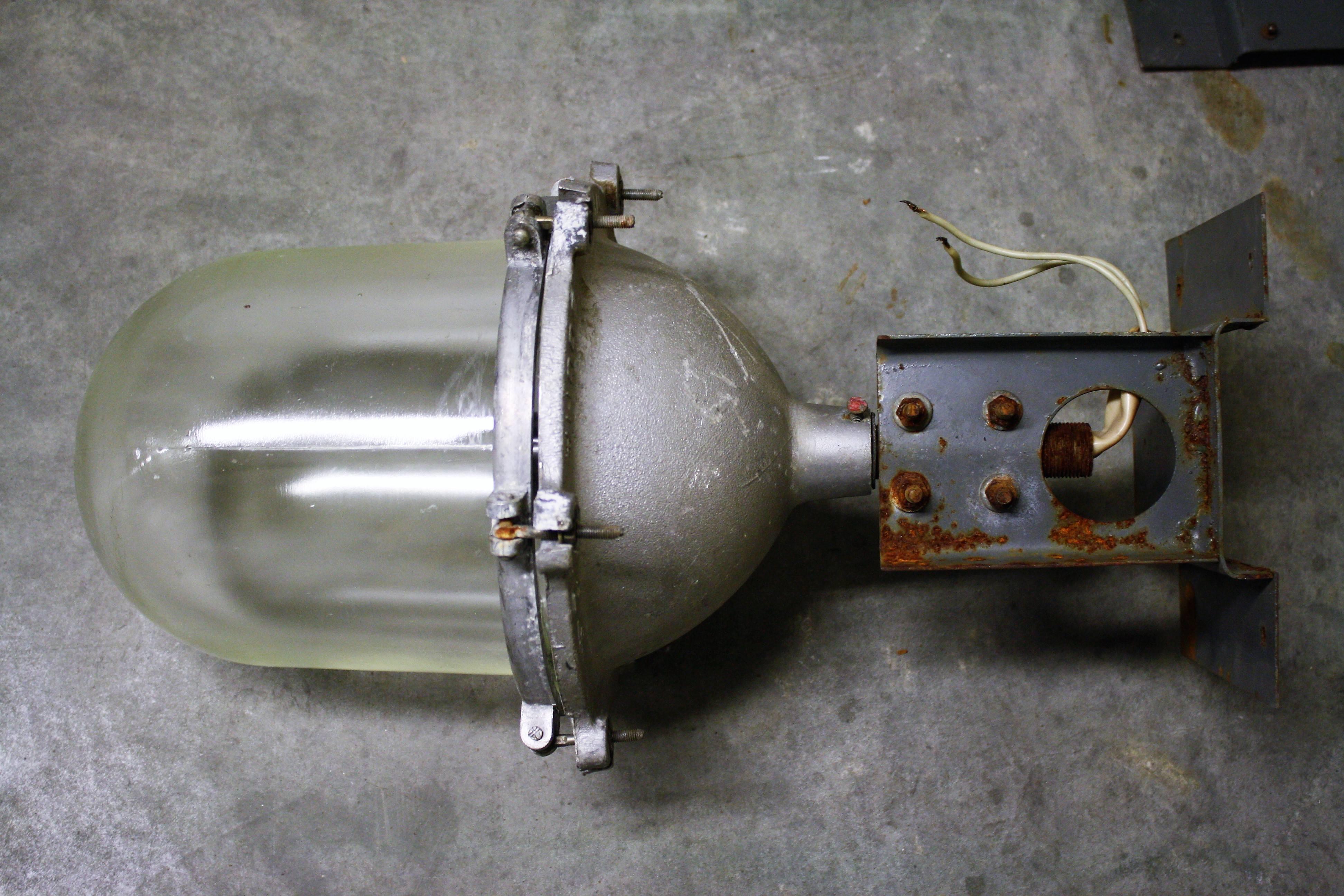 Mid-20th Century Pair of Explosion Proof Bully Lamps, 1960s