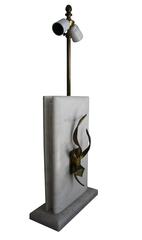 Brass and marble table lamp by Roger Vanhevel