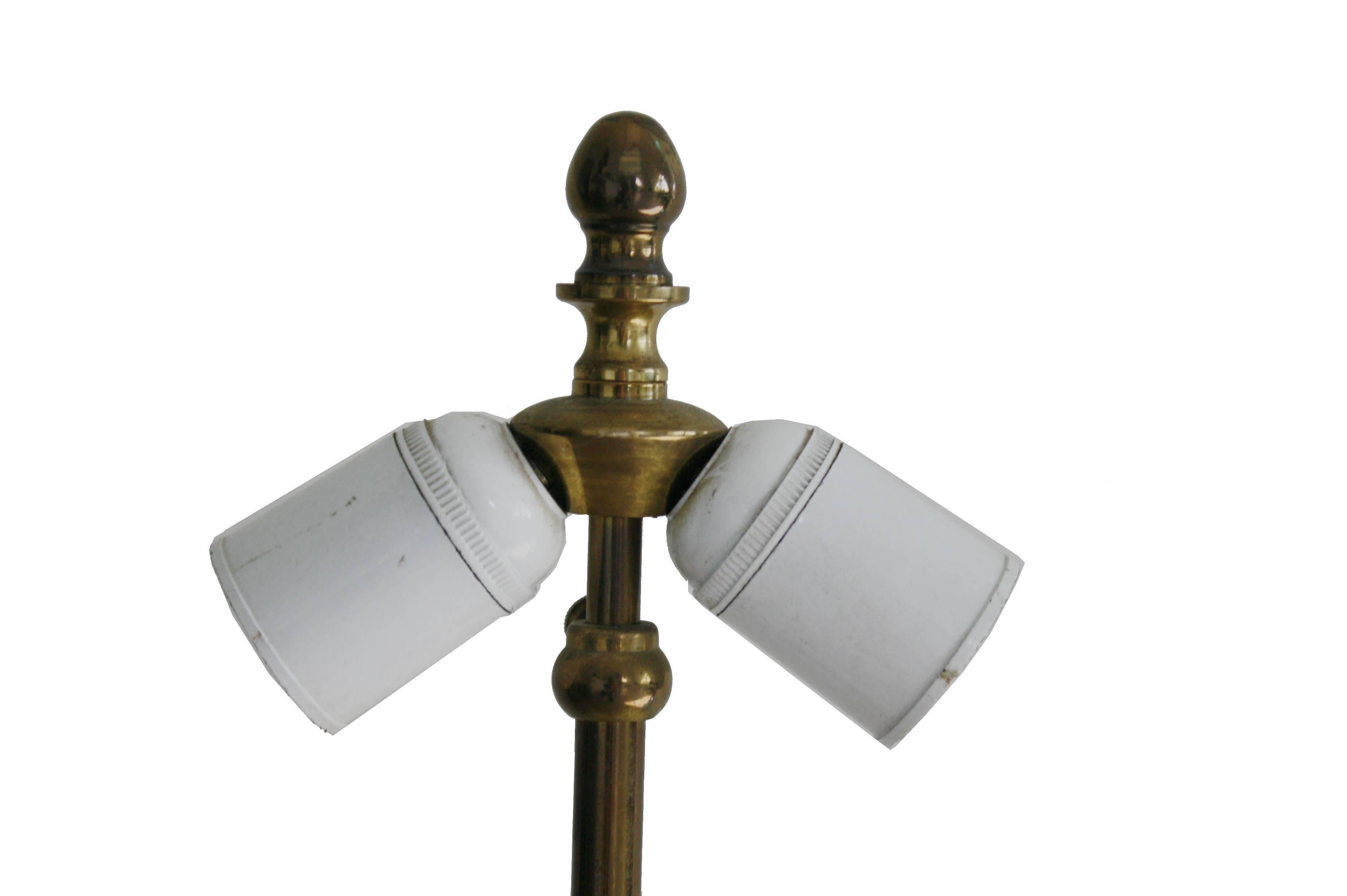 French Brass and marble table lamp by Roger Vanhevel For Sale