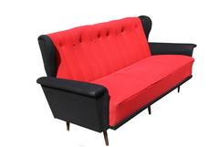 Vintage, 1950s Red and Black Bench