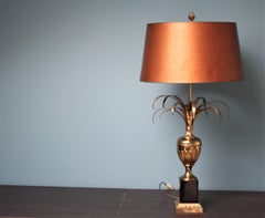 Brass Pineapple Leaf Table Lamp, 1970s