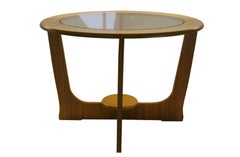 Round Teak Wooden Coffee Table, 1960s