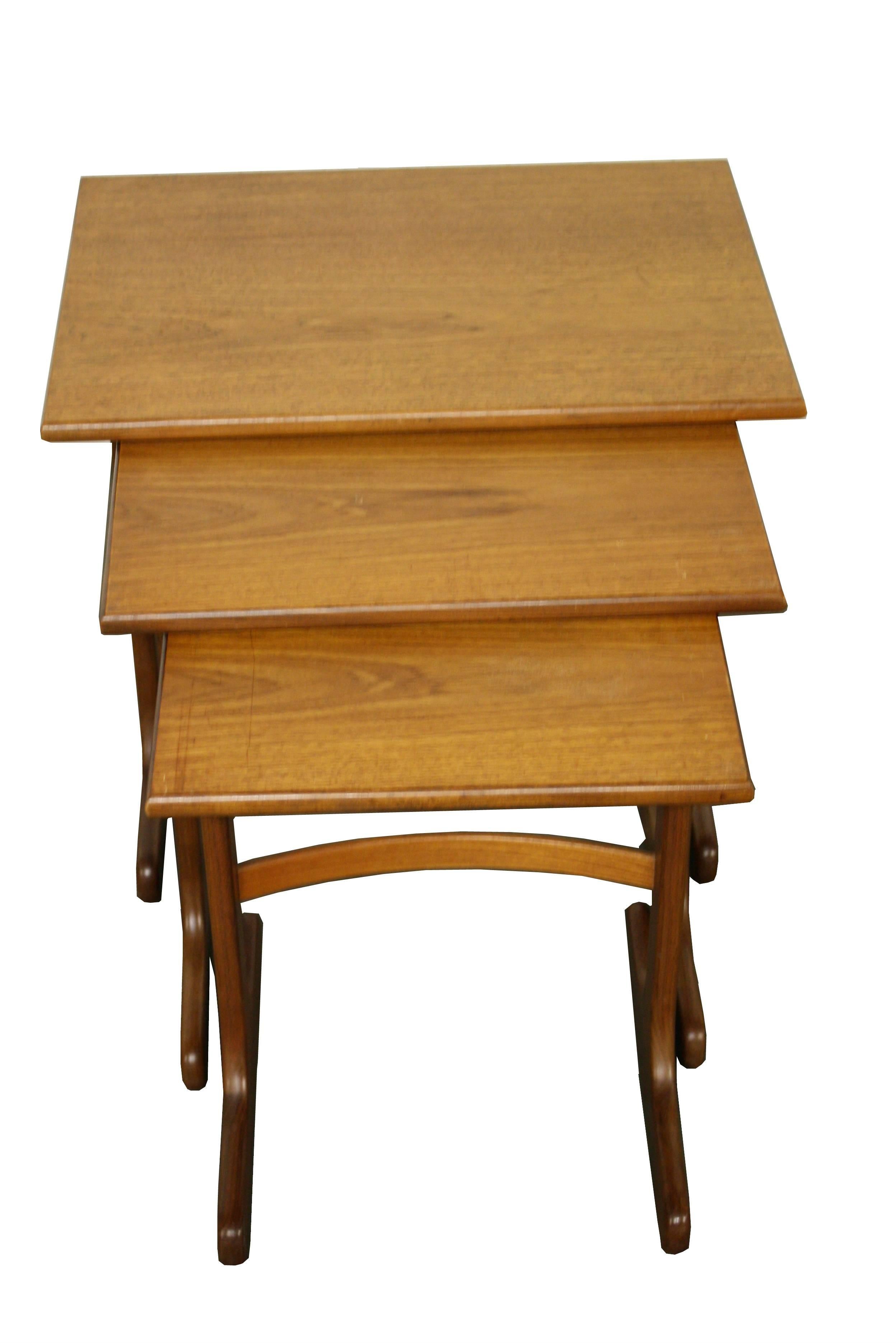 British Teak Wooden Fresco Nesting Tables by G-Plan, 1950s For Sale