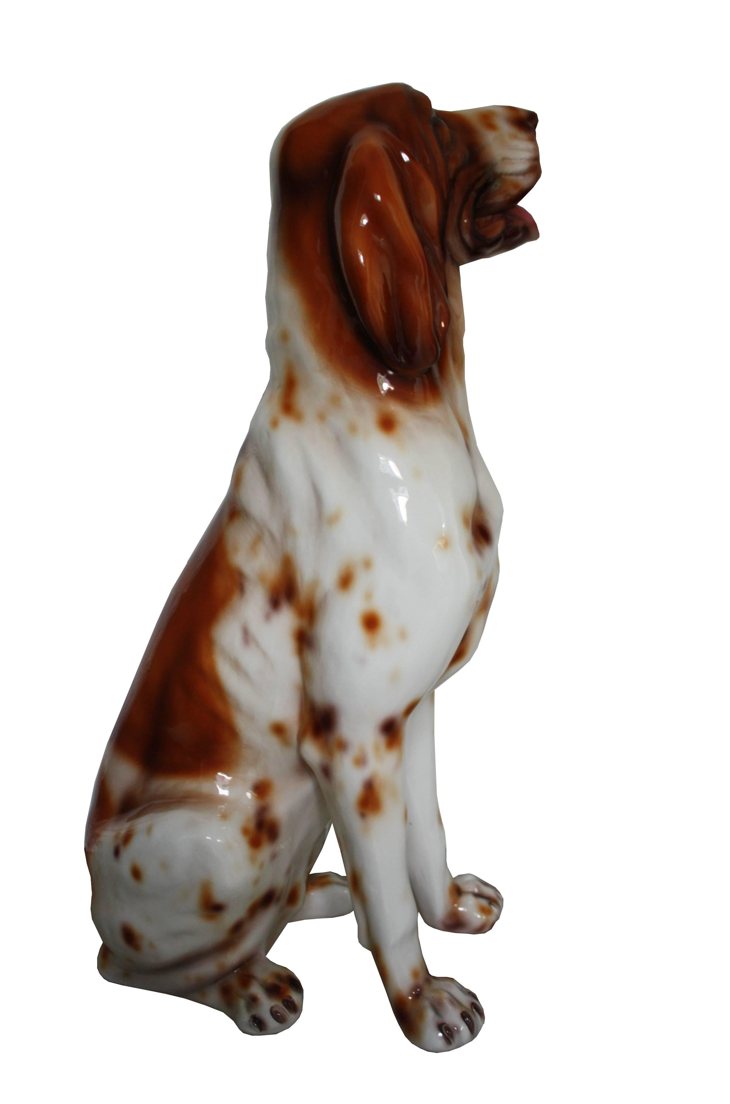 Mid-Century Modern Life-Sized Ceramic Dog Sculpture, Italy, 1970s For Sale