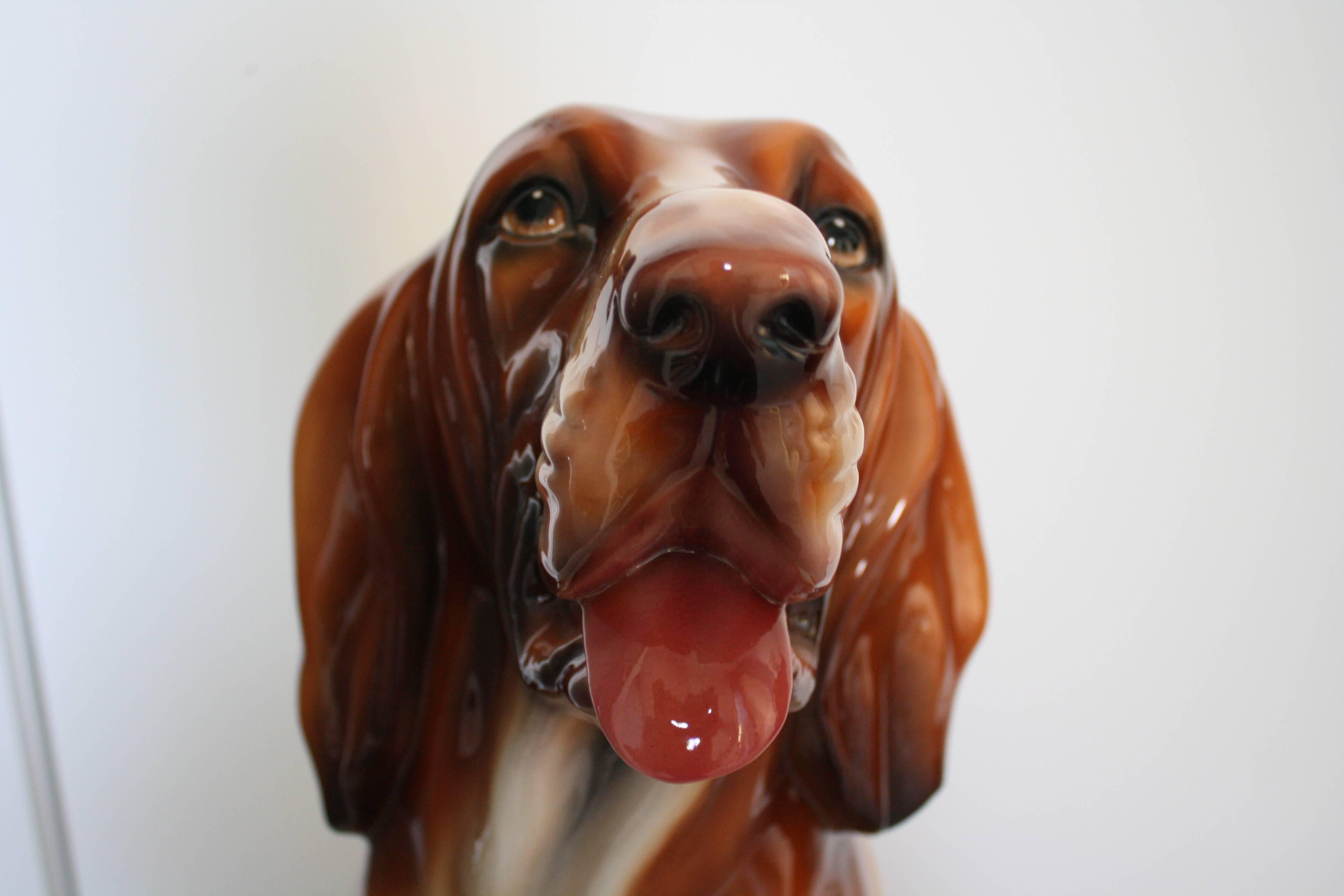 Life-Sized Ceramic Dog Sculpture, Italy, 1970s For Sale 1