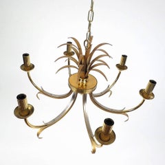 Brass Pineapple Chandelier Hollywood Regency by Boulanger, 1960s, Belgium