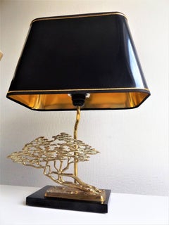 Bronze Bonsai Table Lamp Attributed to Willy Daro, 1970s